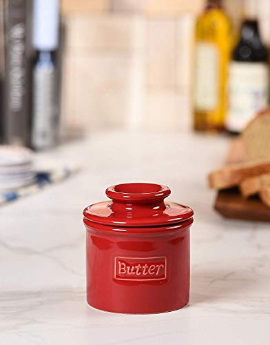 Butter Bell - The Original Butter Bell Crock by L. Tremain, French Ceramic Butter Dish, CafÃ© Retro Collection, Maraschino Red