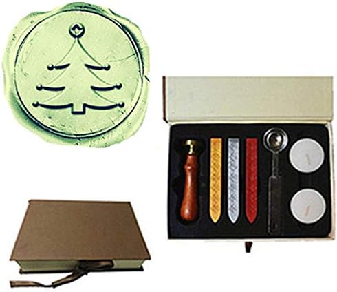MNYR Christmas Tree Stars Wax Seal Sealing Stamp Sticks Spoon Candle Gift Box Set Embellishment Holidays Invitation, Card, Snail Mail, Gift Wrapping, Wine Package, Great Gift Idea Christmas Seal Stamp