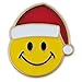 PinMart Christmas Santa Yellow Smiley Face Holiday Lapel Pin