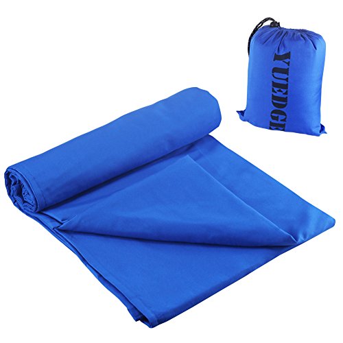 YUEDGE 2.2m x 1.8m Double Sleeping Bag Liner Traveling Camping Sheet Sleeping Sack Lightweight Compact Envelope Sleeping Sheets with Carry Bag for Travel, Youth Hostels, Hotels, Business trip, Trains