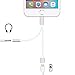 iPhone 7 Lightning to 3.5mm Audio Charge Earphone Jack Adapter Cable- Betteck Lightning Charging Port (No Music Control) for the iPhone 7 7 Plus 6S 6 iPod iPad (Silver)