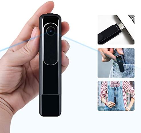 Hidden Video Recorder HD, Spy Pocket Camera Motion Detection, Portable Loop Recording Nanny Cam for Home/Office Security,Black