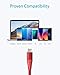 Anker Powerline+ II USB-C to USB-A Cable (6ft), for Samsung Galaxy S10 / S9 / S9+ / S8/S8+/Note 8, LG V20/G5/G6, iPad Pro 2018 and More (Red)