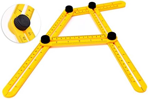 Precision Multi Angle Measuring Ruler &amp; Template Tool By Practitools -The Ultimate Angleizer For Creating Professional Layouts In Tiles, Pavers, Lumber &amp; Laminate - Make Perfect Angled Cuts Every time