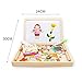 Siwo Wooden Magnetic Puzzles, Cartoon Characters Design Magnetic Art Easel anmial for Education Learning Toys