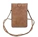 KISS GOLD (TM) Luxury Matte PU Leather Mini Crossbody Single Shoulder Bag Cellphone Pouch (Model A-Brown)