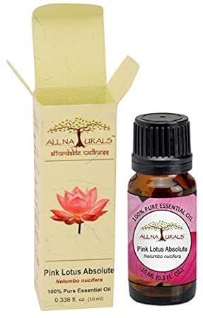 ALL NATURALS Pink Lotus Absolute Essential Oil (Kerala) 100% Pure Natural Unique & Premium Diwali Gift for Aromatherapy Calming Romance Natural Perfume & Diffusers(10ml)