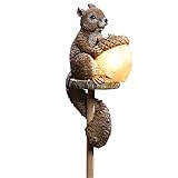 Solar Sammy Squirrel Outdoor Garden Decor Stake Light, Brown