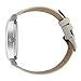 Wristology Numbers Womens Nurse Watch Leather Strap in Silver - Interchangeable Beige Genuine Leather Band Watch - Large Easy Read Analog Watch for Women, Men, Nurses, Teachers, OC046