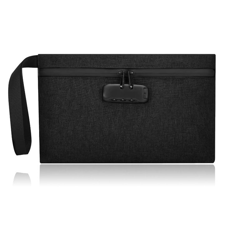 LAWALEISHE Money Bag with Lock,Smell Proof Security Money Bags with Zipper Lockable,Waterproof Portable Locking Accessories Pouch,Safe Storage Pouch for Storing Cash Cards Passports and Other Items — image 1