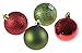 Clever Creations Green & Red 34 Piece Shatterproof Christmas Tree Ornament Festive Holiday Decor | 60mm Balls Christmas Trees | Festive Tree Shaped Package