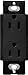 Lutron 15 Amp Tamper-Resistant Duplex Receptacle, SCRS-15-TR-MN, Midnight