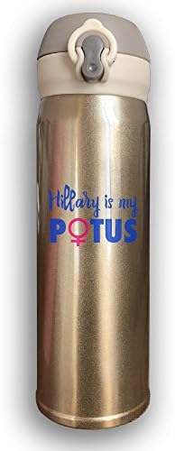 Custorm Hillary Is My POTUS Thermos Vacuum Insulated Stainless Steel Beverage Bottle , 17 Ounce , Yellow