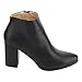 Chase & Chloe Sam-1Women's Side Zipper Block Heel Ankle High Booties (8.5, Black)