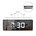 Mirror Alarm Clocks，Electronic led Alarm Clocks with Date Temperature Portable Smart Mirror Clock with USB Charger for Bedroom Office & Travel