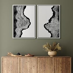 MUDECOR Framed Canvas Print Wall Art Set Black and