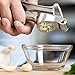 Homarden Garlic Press Mincer Tool - Handheld Garlic Crusher and Masher Kitchen Tool - Heavy Duty Garlic Smasher and Ginger Press - Self Cleaning Garlic Presser with Handle and Soft Rubber Comfort Grip