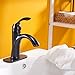 BWE Bathroom Sink Faucet with Drain Assembly with Overflow and Supply Line Single Handle Oil Rubbed Bronze Single Hole Lavatory Basin Mix Tap