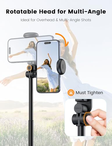 ANXRE 67.7" Photographic Tripod Stand with Light, NT99 Tripod Stand for Cell Phone & Camera & Gopro, Travel Stand Holder with Remote for Content Creator Video Recording