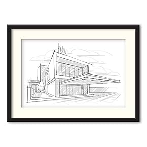 Black Paper Framed Canvas Wall Art for Living Room, Bedroom Black and White Structure Canvas Prints for Home Decoration Ready to Hanging - 23x31 inches