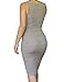 ALLEGRACE Womens Sleeveless Sexy Bodycon Midi Bandage Party Evening Dresses Gray L