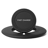 Fast Wireless Charger Qi Wireless Charging Pad Charge Stand for iPhone 8, 8 Plus, iPhone X, Samsung Galaxy S8, S8 Plus, S7, S7 Edge, S6 Edge Plus, Note 8, Note 5i (Black)