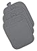 DII Heat Resistant Quilted Cotton Pot Holder Set, Designed with Space to Personalize Allowing a Customized Design, 7x9, Gray, 3 Count