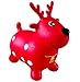 AppleRound Reindeer Bouncer with Hand Pump, Inflatable Deer Space Hopper, Ride-on Bouncy Animal (Red)