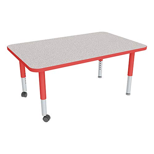 Sprogs Adjustable Height Mobile Classroom Activity Table for Preschools, Rectan…