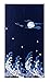 LifEast Dark Blue Peaceful Night Pattern Doorway Curtain Big Waves and Bright Moon Shinny Stars Japanese Style Noren Curtain
