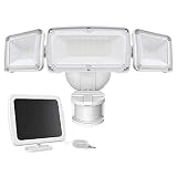 LEPOWER 1600LM Solar Lights Outdoor, Super Bright LED Solar Motion Sensor Light Outdoor, IP65 Waterproof Security Lighting Solar, 6000K LED Security Lights, 3 Head LED Flood Light for Yard, Patio