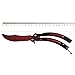 Butterfly Training Knife Enhanced Curved Stainless Steel Knives Blunt Practice Folding Dull Pocket Trainer Tool (Red)