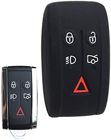 ECOiNVA for Jaguar XFL XE XF XK XJ F-PACE F-Type Keycase Silicone Car Key Case Fob Cover Remote Control Cases (B-Black)
