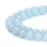 BRCbeads Natural Aqumarine Color Quartz Gemstone Loose Beads Faceted Round 6mm Purple Energy Stone Healing Power for Jewelry Making (M15)