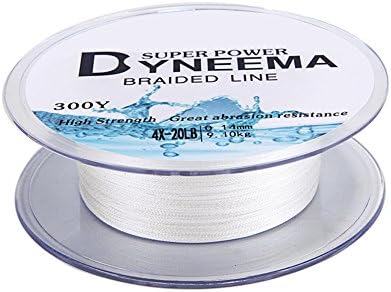 Liufanny Sleek and Durable, Strong, Floating Braided Fishing Line (4strands/ 300 yards/ 20LB, White)