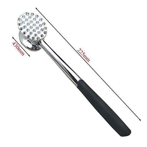 FUNRUI Heavy Duty Meat Hammer Tenderizer Metal Stainless Steel Steak Meat Pounder Mallet Double-Sided Restaurant Home Kitchen Tool, 25.8 cm