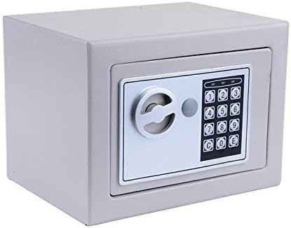 Hosmat Electronic Digital Security Safe Box, Fireproof Wall-Anchoring Safe Deposit Box for Home Office Hotel Business Jewelry Money (Gray)