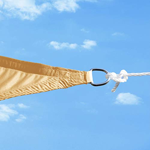 SONGMICS Sonnensegel 2 x 3 m, wasserfest mit Einer Wassersäule von 665 mm, Sonnenschutz aus reißfestem Polyester, UV-Schutz 93%, Terrasse, Garten, Balkon, rechteckig, 2 m Seile, sandgelb GSH23EY – Bild 7