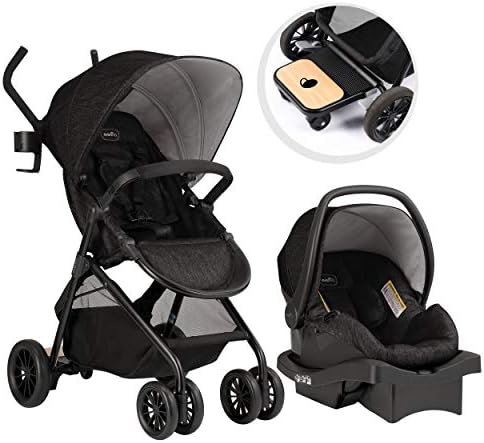 Evenflo Sibby Travel System Stroller Car Seat Ride Along Board Oversized Storage Basket 3 Panel Canopy Multiple Position Recline Easy To Fold And Store Charcoal Buy Online At Best Price In Uae Amazon Ae