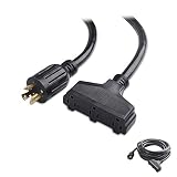 Cable Matters 3 Prong 15 AMP to 30 AMP Generator Cord, 30 AMP to 15 AMP Generator Cord (NEMA L5-30P to 3x 5-15R) - 25 Feet