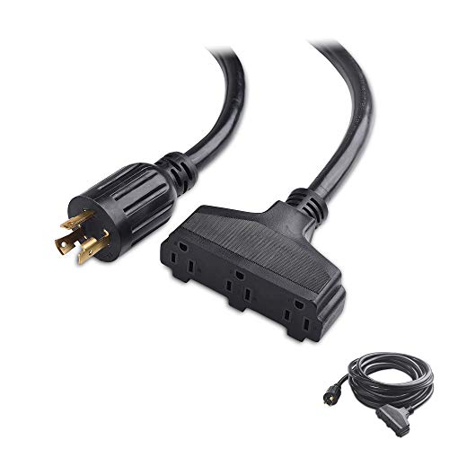 Cable Matters 3 Prong 15 AMP to 30 AMP Generator Cord, 30 AMP to 15 AMP Generator Cord (NEMA L5-30P to 3x 5-15R) - 25 Feet