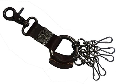 Yinfaxin Creative Swan Brown Leather Keychain Key Holder Key Ring for Men Women