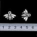 VIDRIO Pack of 80 Honeybee Charms Pendants Silver Craft Supplies for Jewelry Making Tibetan Accessories for Bracelets Necklace DIY