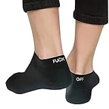 Inorin Unisex Funny Letter Print Fuck Off Low Cut Knit Wool Cotton Sports Socks