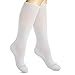 SocksLane Cotton Compression Socks for Women & Men. 15-20 mmHg Support Knee-High Solid White S/M