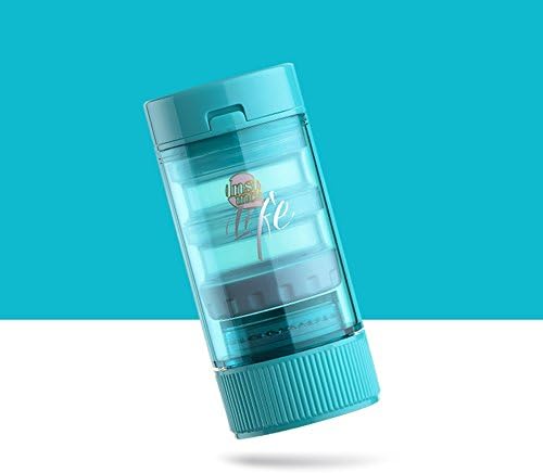 KAIDELIN Pill Splitter/Cutter with Cup Powder Organizer Daily or Travel Machine Crusher/Grinder, Pill Organizer/Box for Storing 1 Day Dose Pill Crushers & Splitters (3) (Blue)