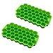 Ice Cube Trays with Lids,Jsdoin 2 Pack Food Grade Silica Gel Flexible 74 Ice Trays with Spill-Resistant Removable Lid,BPA Free Ice Cube Molds for Whiskey Storage,Cocktail,Beverages (Green&Green)