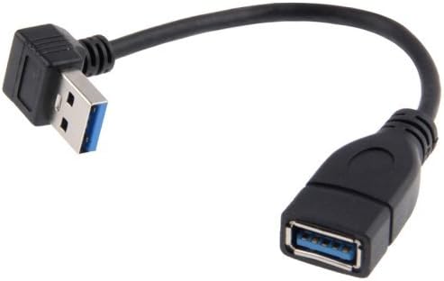 RUTICH USB 3.0 Right Angle 90 Degree Extension Cable Male to Female Adapter Cord, Length: 15cm