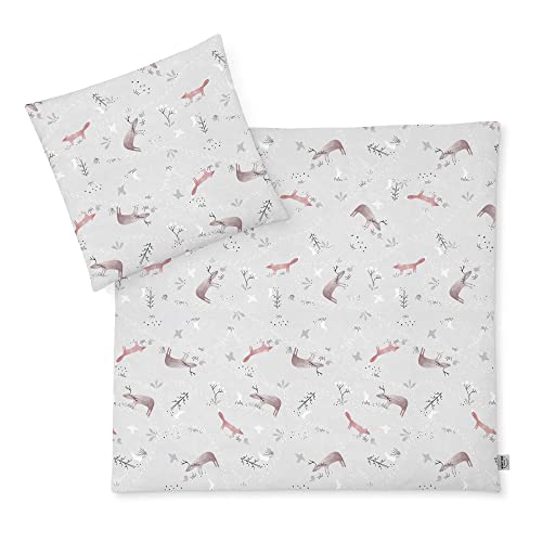 Julius Zoellner Baby Bed Linen 100% Cotton Standard 100 by Oeko-Tex, Made in Germany, Size 80 x 80 + 35 x 40 cm, Woodlife