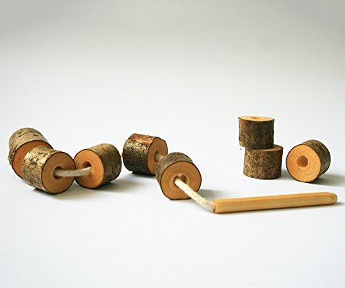 Wooden lacing toy / Tree slice toy / Fine motor skills / Montessori practical life / Waldorf toy /